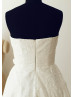 Strapless Sweetheart Ivory Lace Knee Length Wedding Dress